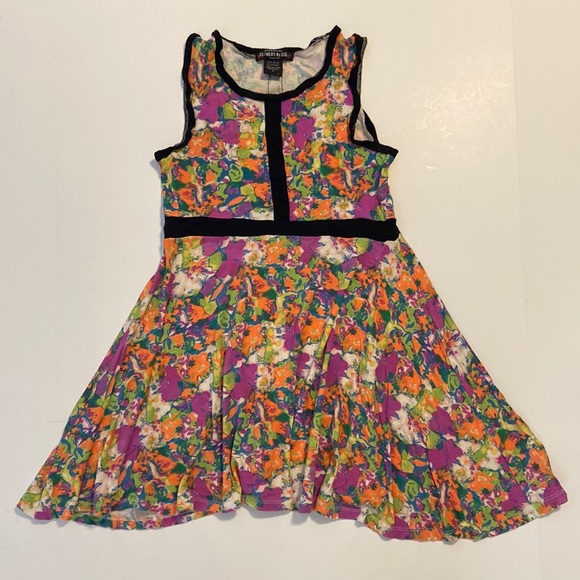 Flowers by Zoe abstract colors swing dress size M - Picture 1 of 3